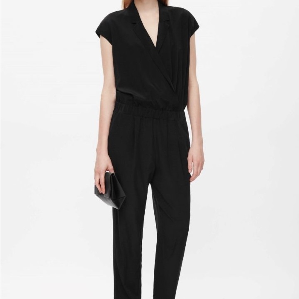 COS black silk jumpsuit size US 6